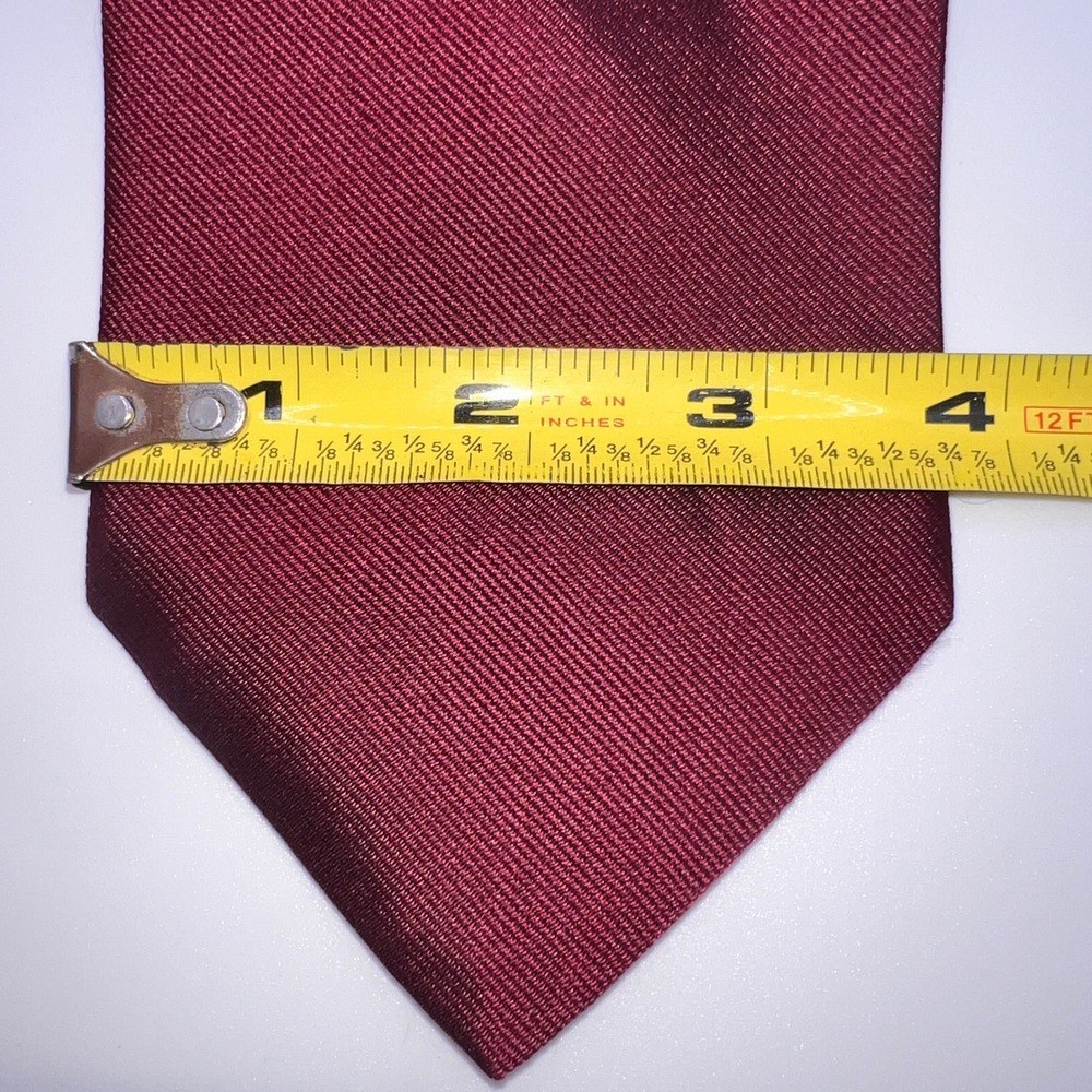 Brooks Brothers Men's Necktie Bundle 100% Silk Striped & Solid Burgundy Academia - Picture 3 of 8